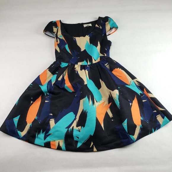 Anthropologie Moulinette Soeurs Pinion Dress Womens 6 Abstract Fit Flare